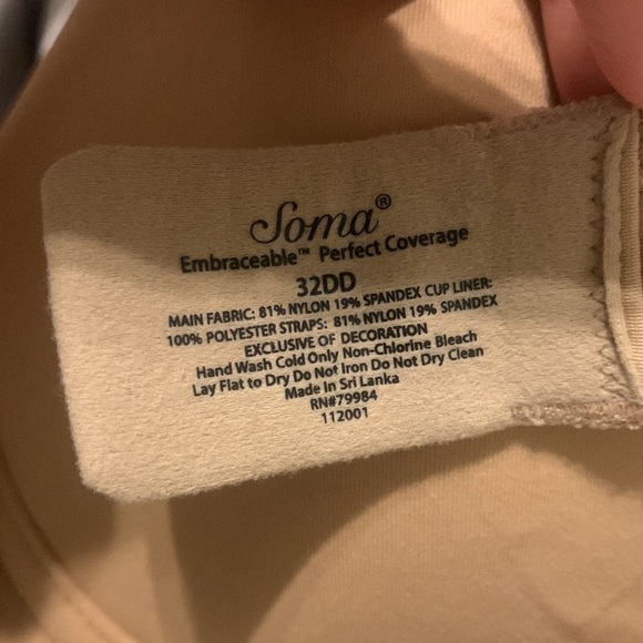 Soma embraceable perfect Coverage beige underwire bra size 32DD‎ - Picture 3 of 3